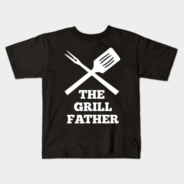 the grillfather (funny apron for dads / fathers) Kids T-Shirt by acatalepsys 